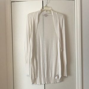 Long white cardigan